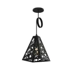 COLGANTE METALICO 1L E27 H 24CM PIRAMIDE HOLE 02-NEGRO  SPOTS LINE