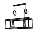 COLGANTE METALICO 2L E27 CUBO 03 NEGRO                  SPOTS LINE