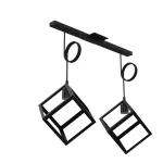 COLGANTE 2L E27 60X30X100CM BASE LISTON PIRAMIDE NEGRO SPOTS LINE 01