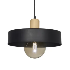 COLGANTE METALICO 1L E27 Ø30CM NEGRO COMBINADO RELUX 01