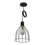 COLGANTE VINTAGE 1L E27 JAULA CONICA NEGRO SPOTS LINE 01