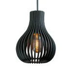 COLGANTE 1L E27 Ø18CM NEGRO MADERA BALAOZINHA ATTIMO 01