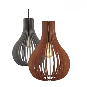 COLGANTE 1L E27 Ø32CM NOGAL MADERA BALÄO ATTIMO 01