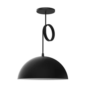 COLGANTE SEMI ESF. Ø30CM 1L E27 NEGRO/BLANCO BELL8 SPOTS LINE 01