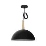 COLGANTE SEMI ESF. Ø35CM 1L E27 NEGRO/MAD BELL3 SPOTS LINE 01