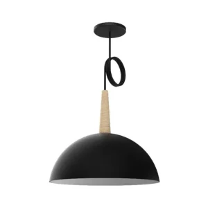 COLGANTE SEMI ESF. Ø35CM 1L E27 NEGRO/MAD BELL3 SPOTS LINE 01