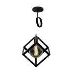 COLGANTE METALICO 1L E27 CUBO 02 NEGRO SPOTS LINE 01