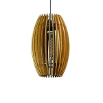 COLGANTE 1L E27 Ø22CM NOGAL MADERA AMERICANA ATTIMO 01