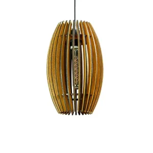 COLGANTE 1L E27 Ø22CM NOGAL MADERA AMERICANA ATTIMO 01