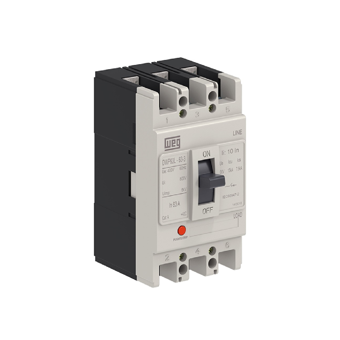 INTERRUPTOR MAGNETICO DWP 63L- 63A-3 FIJO 15KA 14256727 WEG 01 INTERRUPTOR MAGNETICO DWP 63L- 63A-3 FIJO 15KA 14256727 WEG 01
