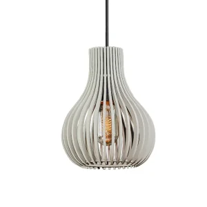 COLGANTE 1L E27 Ø18CM BLANCO MADERA BALAOZINHA ATTIMO 01