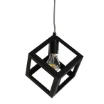 COLGANTE METALICO 1L E27 CUBO PIRAMIDE NEGRO RELUX 01