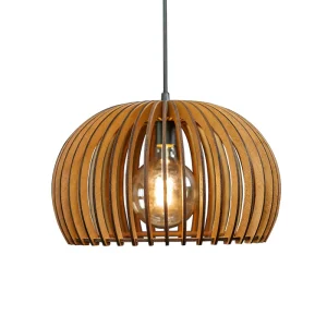 COLGANTE 1L E27 Ø41CM IMBUIA MADERA GLOBO ATTIMO 01