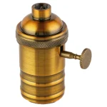 PORTALAMP ALUMINIO E27 C/ PERILLA BRONCE BRILLANTE MACROLED 01