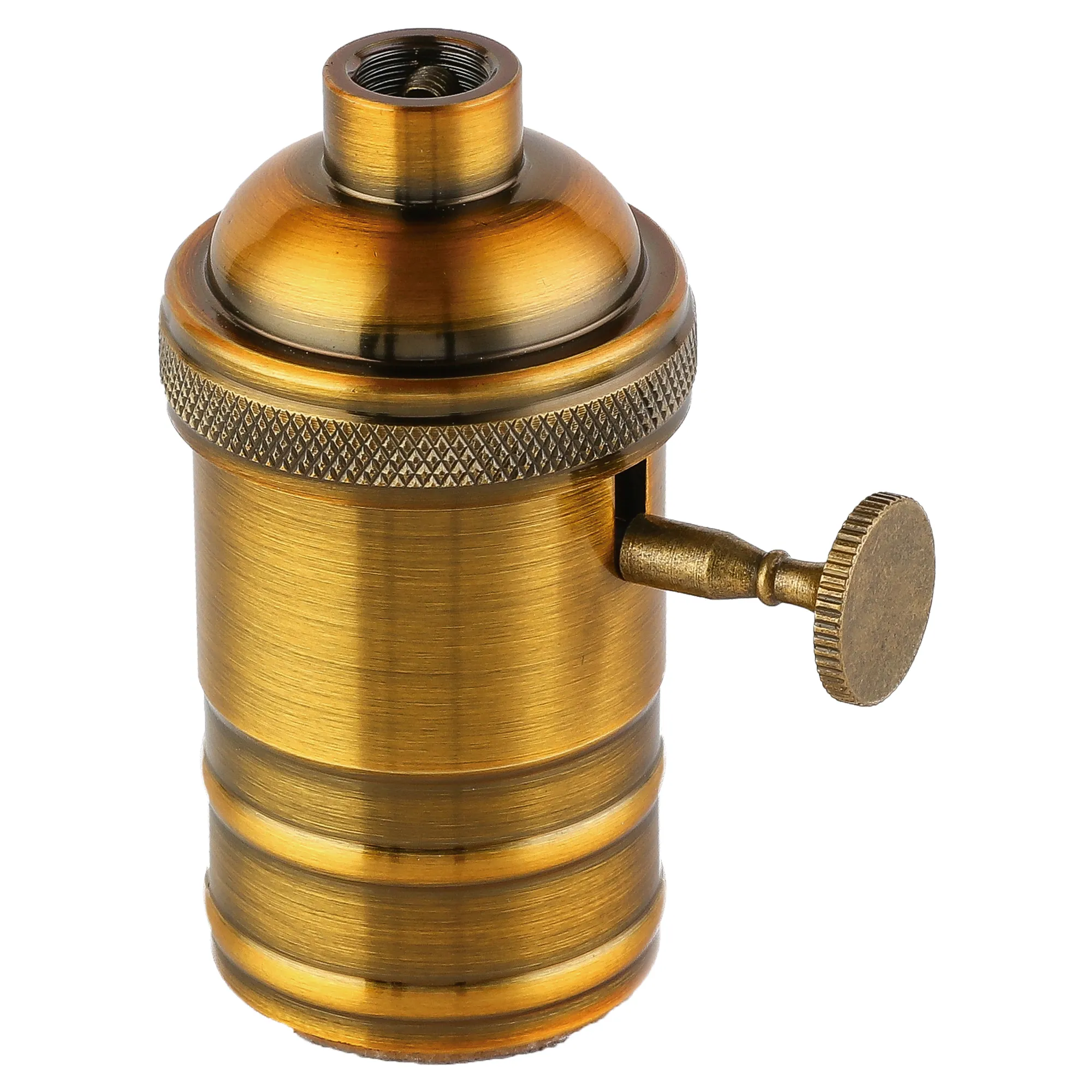 PORTALAMP ALUMINIO E27 C/ PERILLA BRONCE BRILLANTE MACROLED 01 PORTALAMP ALUMINIO E27 C/ PERILLA BRONCE BRILLANTE MACROLED 01