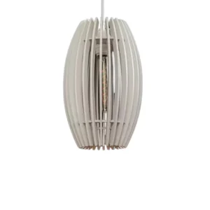 COLGANTE 1L E27 Ø22CM BLANCO MADERA AMERICANA ATTIMO 01