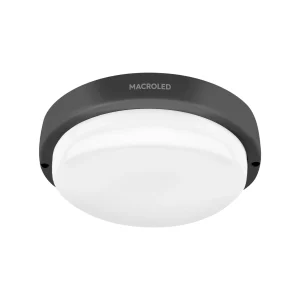 APLIQUE TORTUGA LED REDONDA 12W 6000K MARCO NEGRO IP54 MACROLED 01