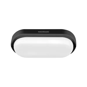 APLIQUE TORTUGA LED OVAL 12W 6000K MARCO NEGRO IP54 MACROLED 01