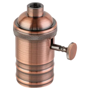 PORTALAMP ALUMINIO E27 C/ PERILLA COBRE MACROLED 01