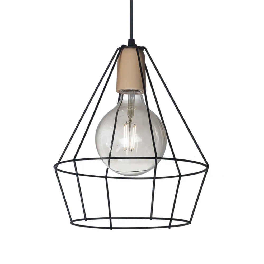 COLGANTE 1L E27 Ø30CM NEGRO MADERA DIAMOND RELUX 01 COLGANTE 1L E27 Ø30CM NEGRO MADERA DIAMOND RELUX 01