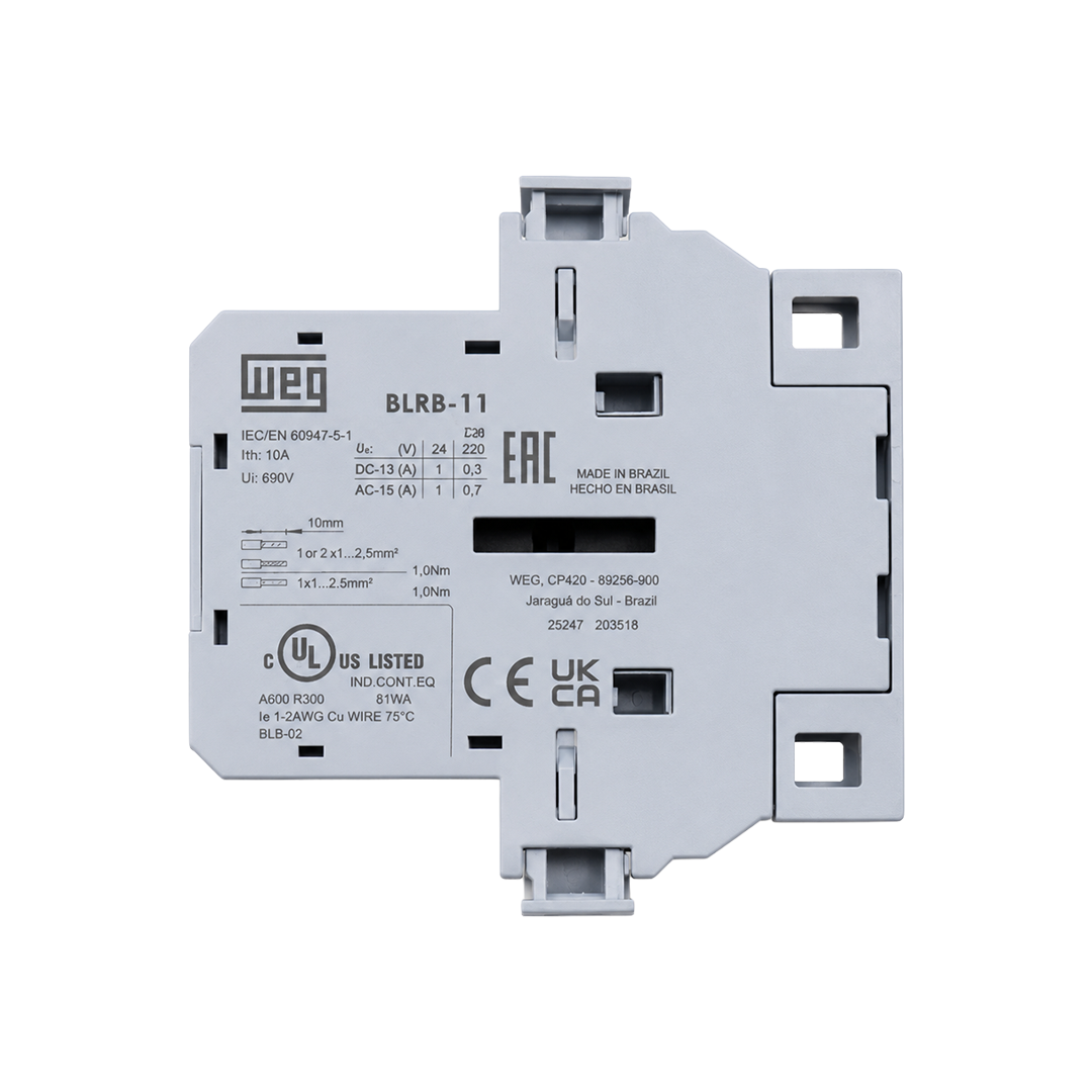 BLOQUE LATERAL DERECHO BLRB 11 (1NA+1NC) PCWB9-38 12230321 WEG 01 BLOQUE LATERAL DERECHO BLRB 11 (1NA+1NC) PCWB9-38 12230321 WEG 01