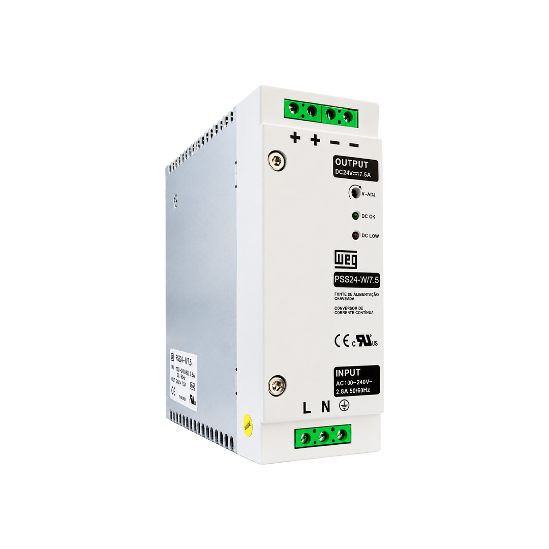 FUENTE DE ALIMENTACION 220VCA A 24VCC 7,5A PSS24-W7,5 13108242 WEG 01 FUENTE DE ALIMENTACION 220VCA A 24VCC 7,5A PSS24-W7,5 13108242 WEG 01