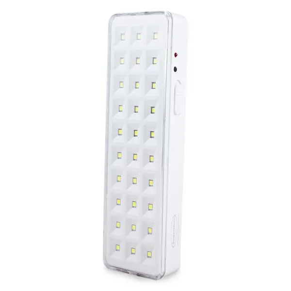 LUZ DE EMERGENCIA 30 LEDS SMD-LITIO 3/6HS 220V SEGURIMAX 01 LUZ DE EMERGENCIA 30 LEDS SMD-LITIO 3/6HS 220V SEGURIMAX 01