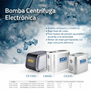 BOMBA DE VELOCIDAD VARIABLE CA 1000 1.2HP 220V RESA 02