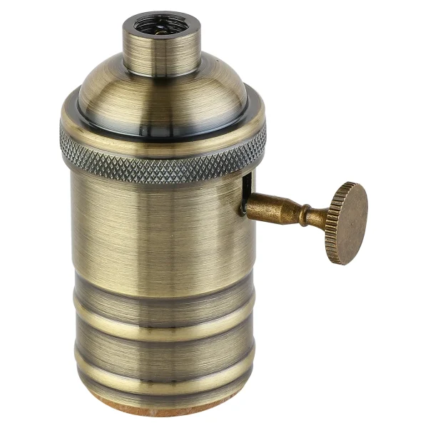 PORTALAMP ALUMINIO E27 C/ PERILLA BRONCE MACROLED
