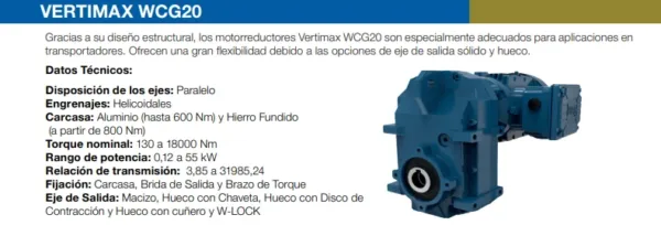 REDUCTOR VERTIMAX WCG20 V05 2 1:11,57 BCC IEC 132 B5 P1 EJE HUECO WEG-CESTARI - Imagen 3